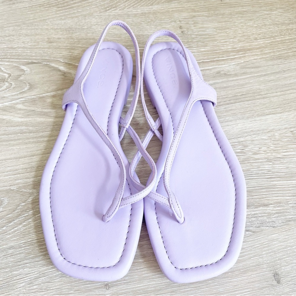 Vince Deana Sandal Lavender Size 5.5 Leather Colorful Minimalist Coastal Summer